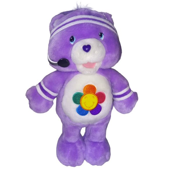 VTG Care Bear Harmony Purple Stuffed Animal Fit and Fun Workout Care Bear Plush - Picture 1 of 11